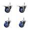 Service Caster 3'' Blue Poly Wheel Swivel 7/16'' Stem Caster Set 2 Total Lock Brake, 4PK SCC-GRTTL20S314-PPUB-BLUE-716138-2S2 - alternate 1